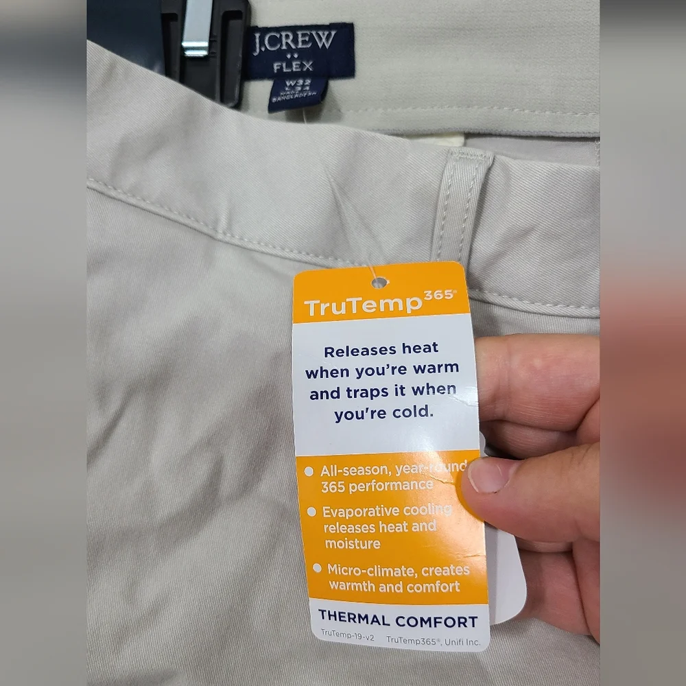 NWT $118 J.Crew‎ Flex TruTemp Thermal Comfort Mens Size 32x34